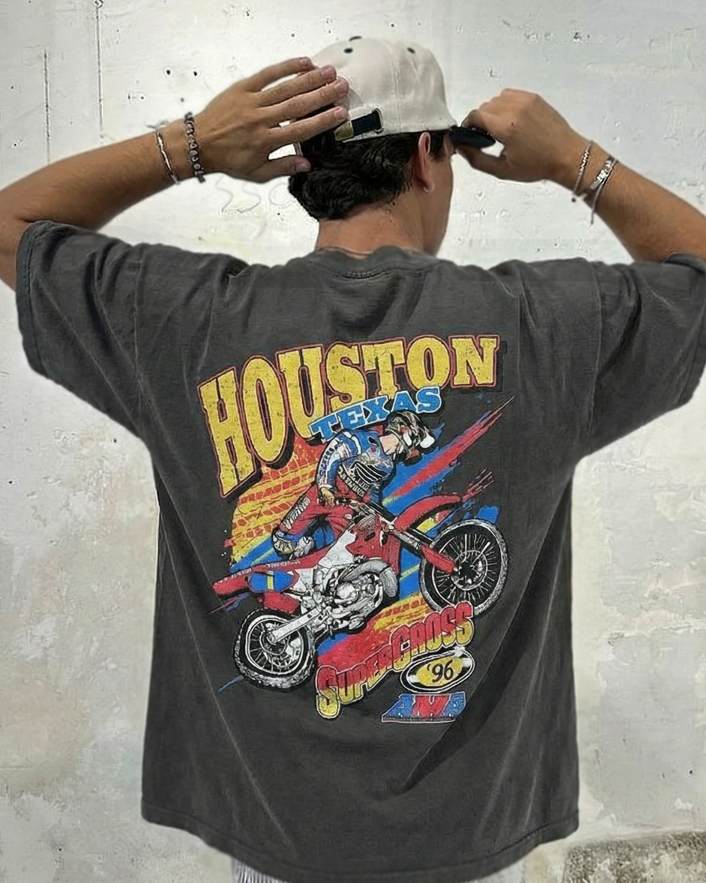 '96 Houston Supercross Shirt- 210 GSM, Loose-Fit