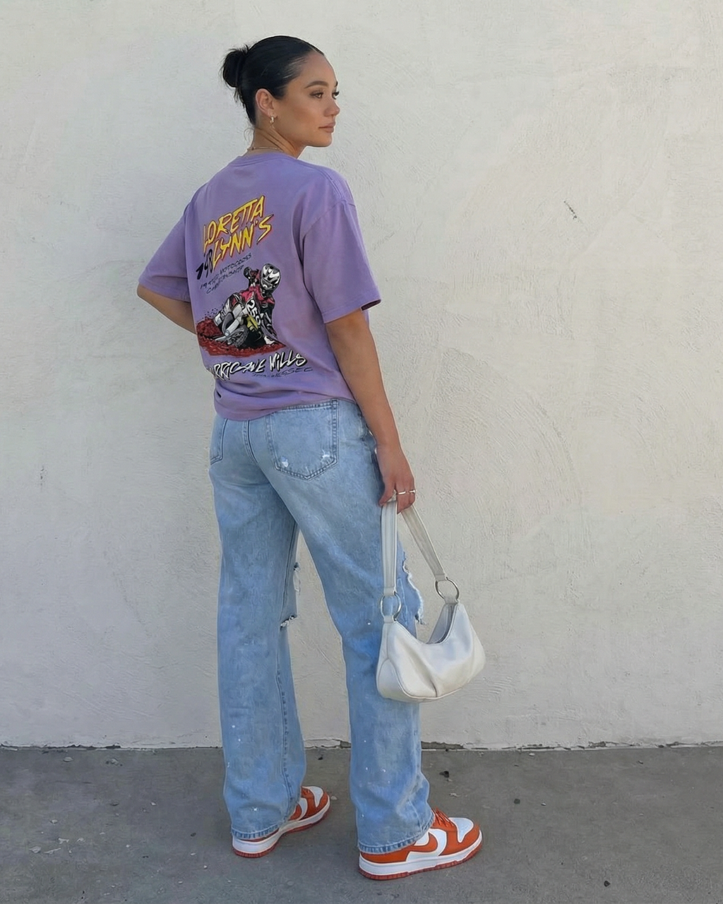 Womens vintage style motocross racing streetwear shirt.