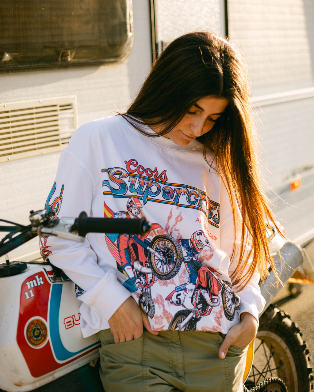 Vintage 1980s Honda supercross racing long sleeve shirt