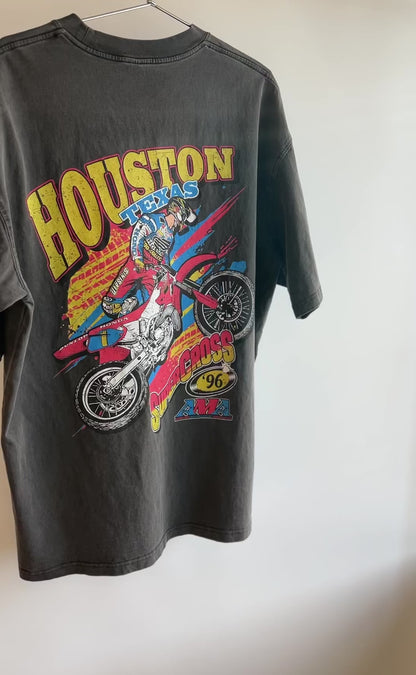 '96 Houston Supercross Shirt - 285 GSM, Oversized, Washed