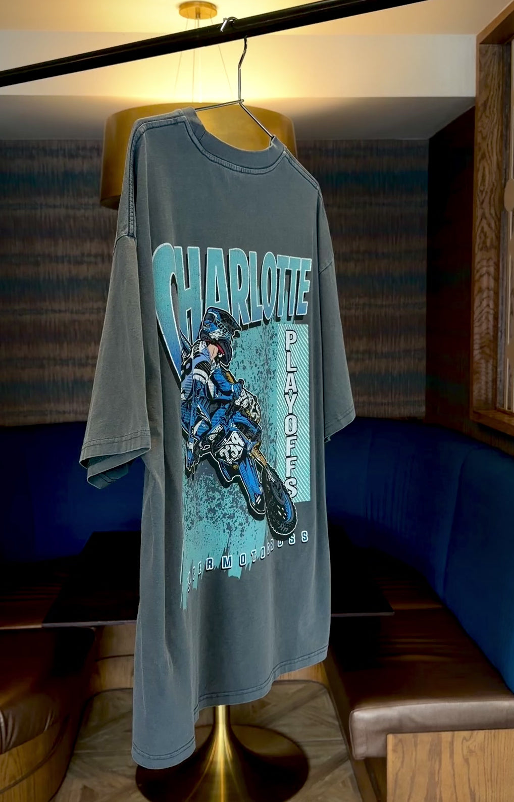 '23 Charlotte SMX Playoffs Shirt - 210 GSM, Washed, Loose-Fit