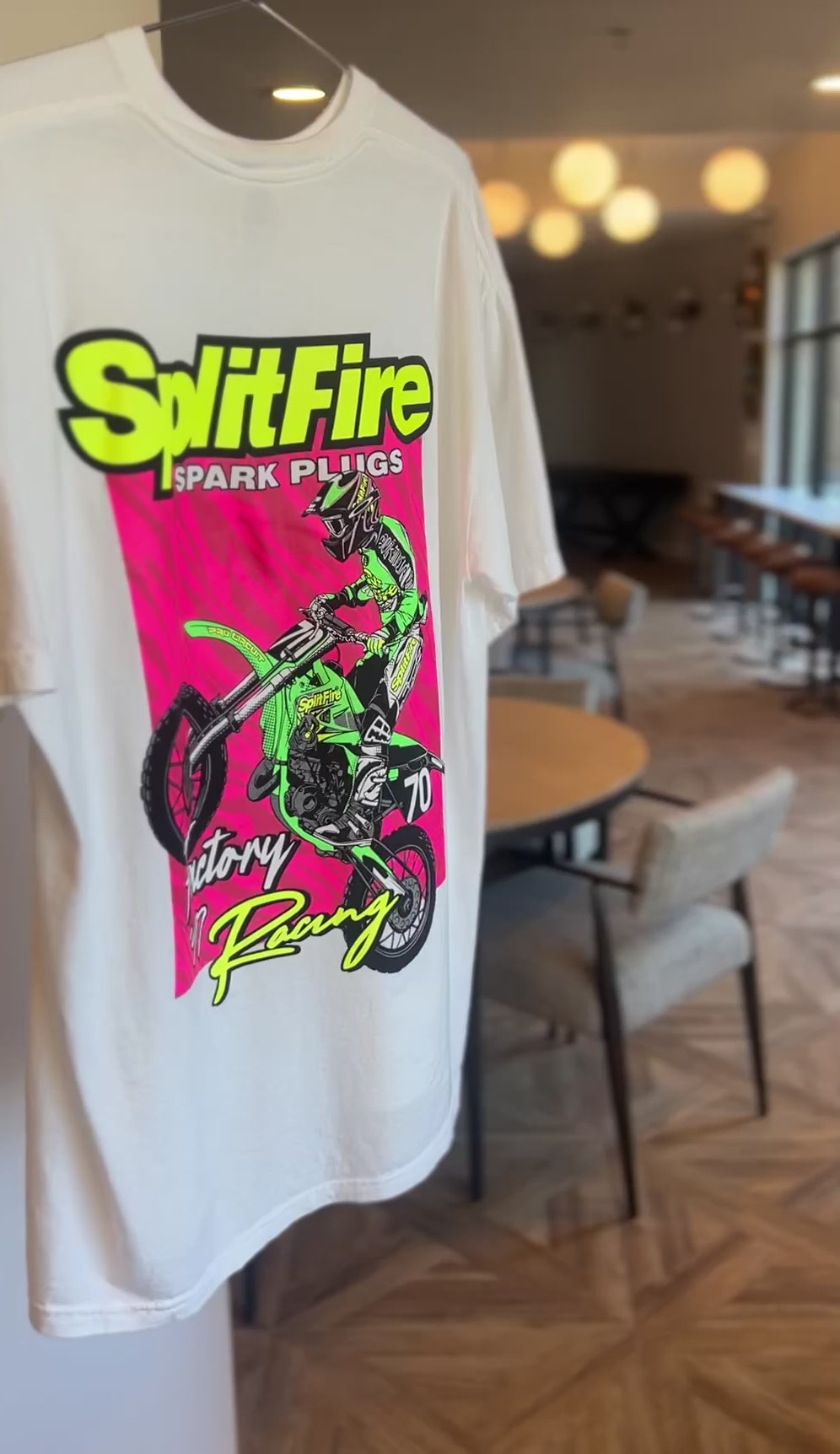 Splitfire kawaksaki shirt in white color.