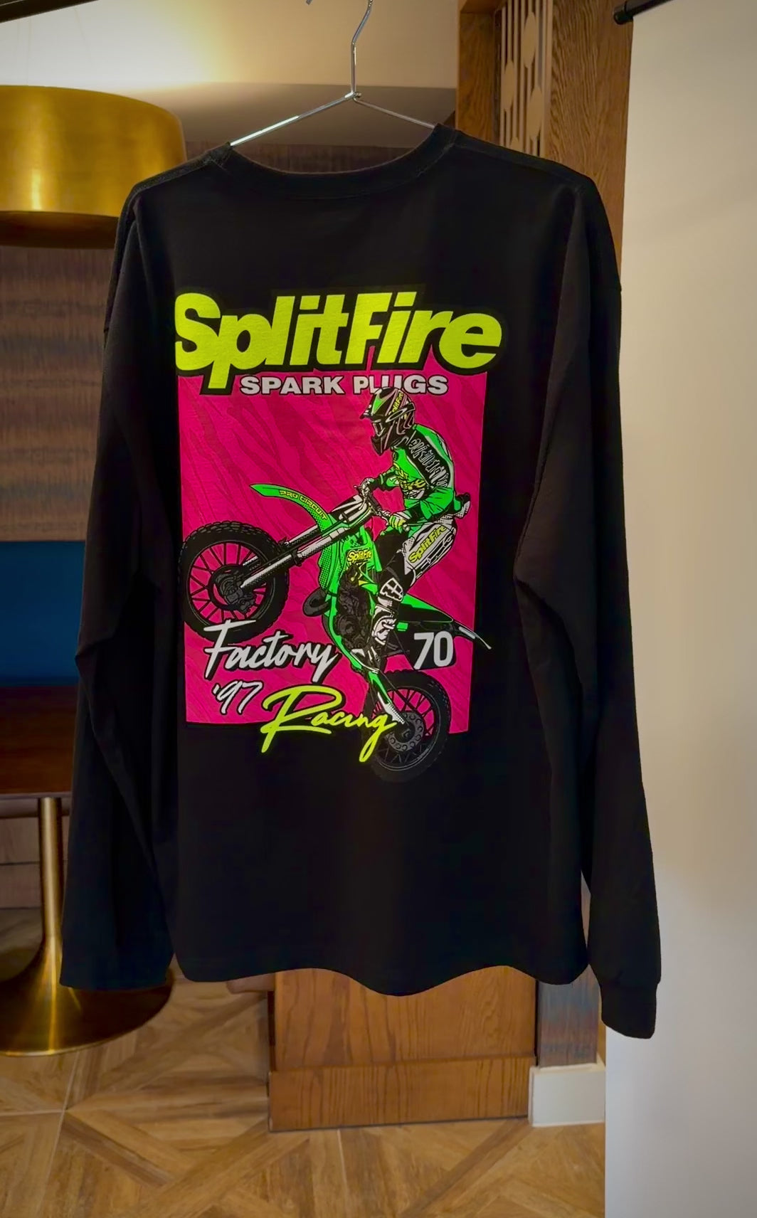 Supercross shirt print on bella canvas 4651 in black color