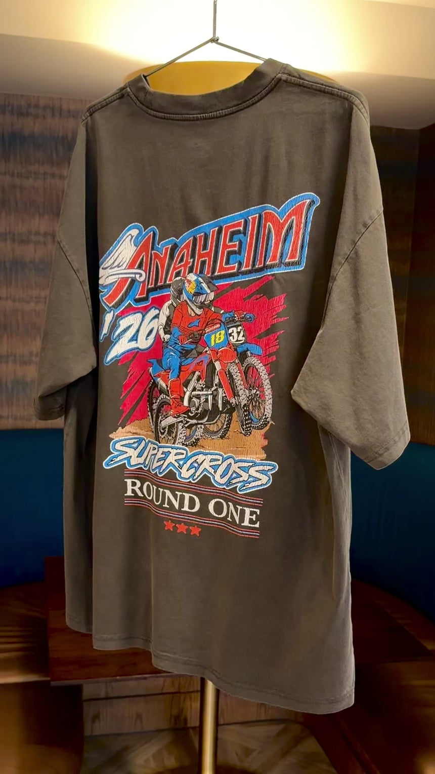 Jett Lawrence supercross shirt in washed black color.